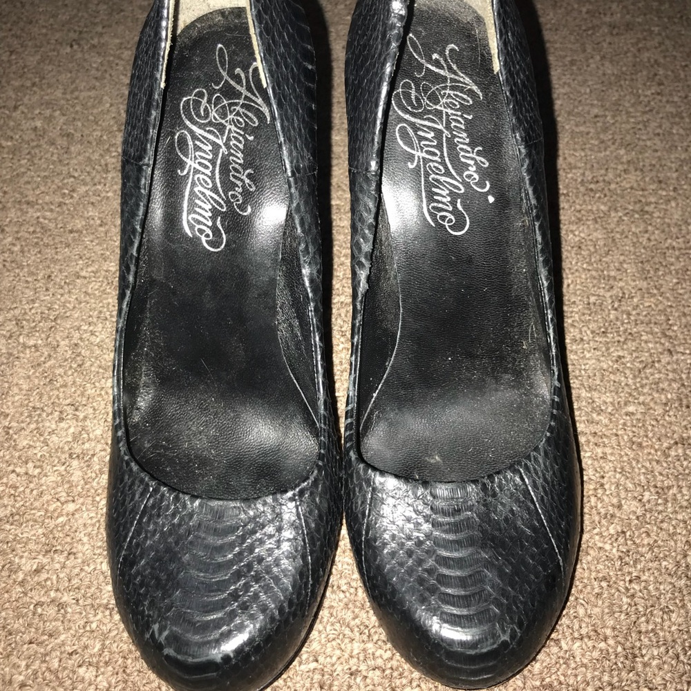 Black Snakeskin Alejandro Ingelmo 5” Heels